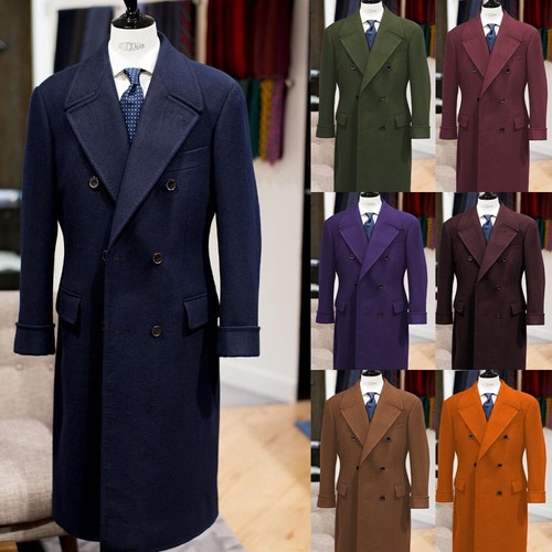 Wool men long overcoat - wool,